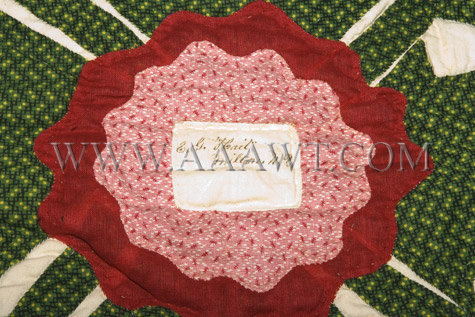 Antique Quilt, Album Quilt, 19th Century, flower detail